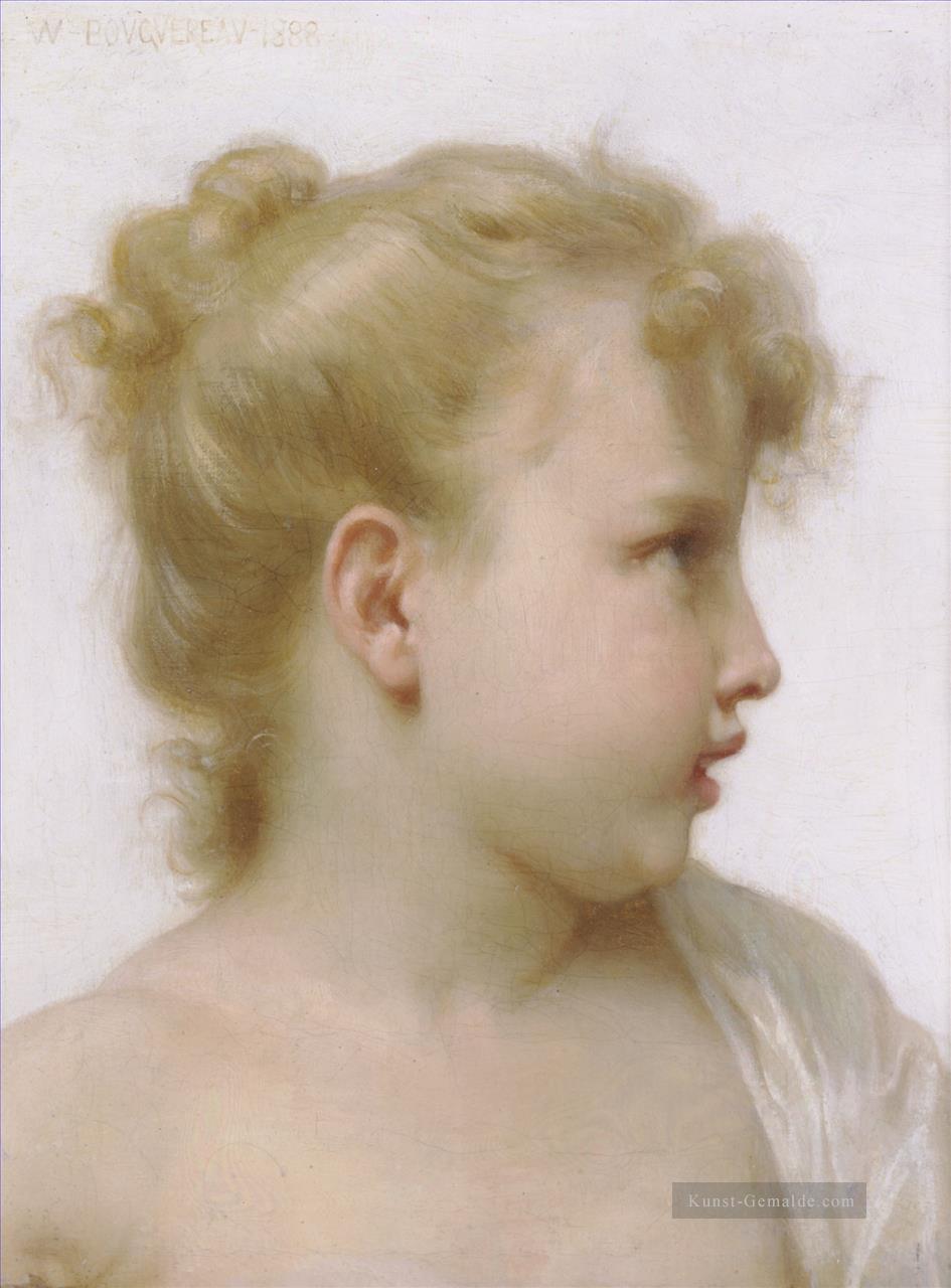 Etude tete de petite fille tete de petite fille Realismus William Adolphe Bouguereau Ölgemälde